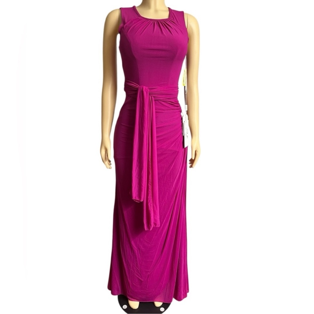 NWT Elegant Magenta Maxi Formal Evening Party Dress Gown - Picture 3 of 16